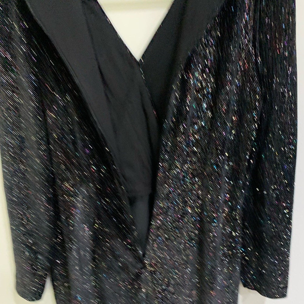 Calvin Klein Long Sleeve V-Neck Sheath with Ruffle Skirt Detail Dress Size 10 - Picture 11 of 12